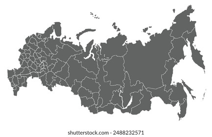 Russia map isolated on white background. for website layouts, background, education, precise, customizable, Travel worldwide, map silhouette backdrop, earth geography, political, reports.