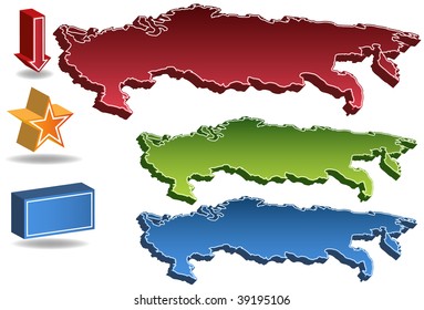 Mapa de Rusia aislado en un fondo blanco.