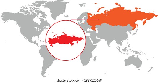 
Mapa de Rusia. Mapa mundial aislado. Aislado sobre fondo blanco. Ilustración vectorial.