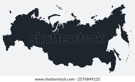 Russia map. Just a simple border map. Shape of the country. Flat blank Russia outline. Vector boundary illustration.