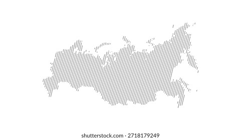 Vector de línea de mapa de Rusia sobre fondo blanco