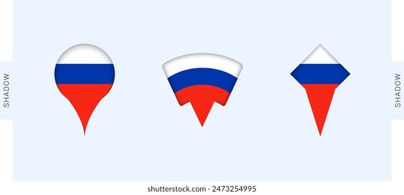 Russia Map Markers Set. Perfect for projects related to Russia, travel, geography, and international representation. Vector collection.