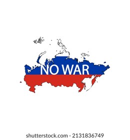 Russland Karte mit KEINEM KRIEG Wort. Vektorgrafik.