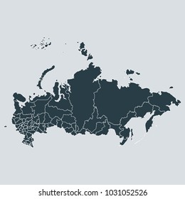 Russia map on gray background vector, Russia Map Outline Shape Gray on White Vector Illustration,
High detailed Gray illustration map Russia.