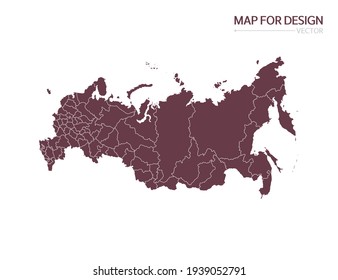 Russia Map On White Background Vector Illustration.