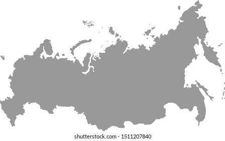 Russia map on white background,illustration,textured , Symbols of Russia - Vector