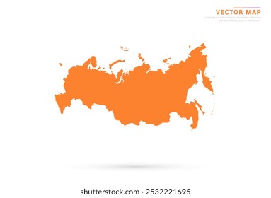 Russland Karte - orangefarbener abstrakter Stil einzeln auf weißem Hintergrund, Vektor.