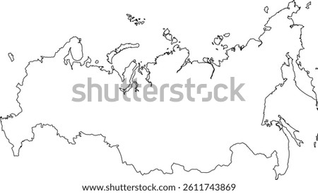 Russia Map Outline And Flag Design Vector