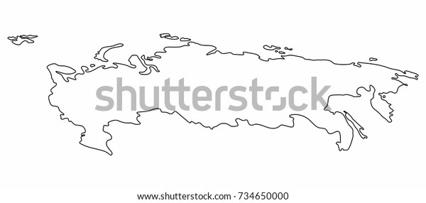 Russia Map Outline Graphic Freehand Drawing Stock Vector (Royalty Free ...