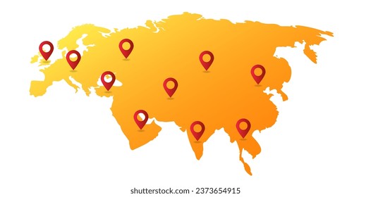 Russia map pin location vector illustration