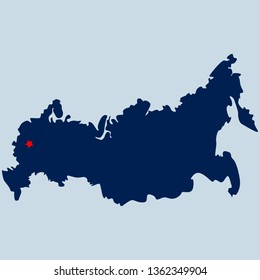 Russia map. Russian Federation. Russia vector high detailed illustration.