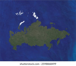 Russia map with satellite view design style.