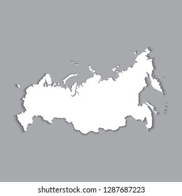 Russia map silhouette with shadow effect. EPS10 vector with transparency organized in layers for easy editing.