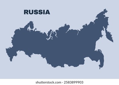 Russia map simple flat vector