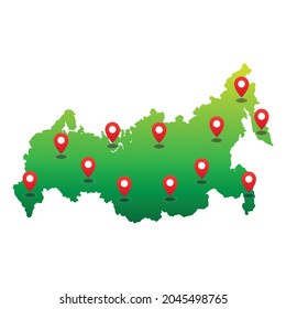 Russia map with states location
