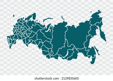 Russia Map Teal Green Color on Backgound png