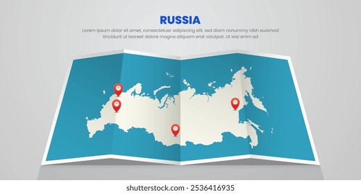 russia map travel with pin tag location design Illustration