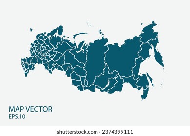 Russia map vector, Abstract design vector illustration Eps 10. High Detailed on white background.