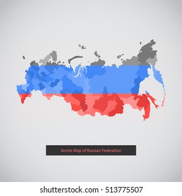 Russia map. Vector background illustration of Russian federation. The vector illustration for ui, web games, tablets, wallpapers, and patterns.