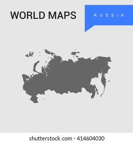 Russia Map vector. country border map.