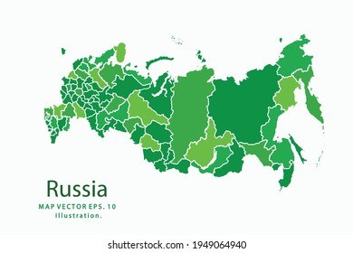 Russia map. Vector eps10. green color. on white backgrounds.