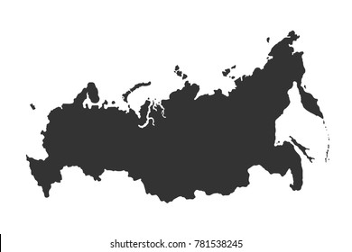 russia map vector flat illustration on white background