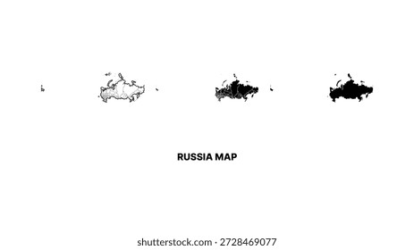 Diseño de Ilustración vectorial de mapas de Rusia