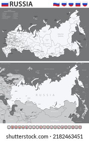 Russia Map - Vector Infographic Set. Vector illustration
