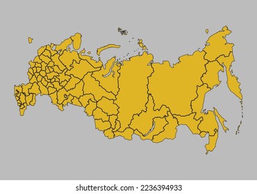Mapa vectorial de Rusia, aislado en fondo gris