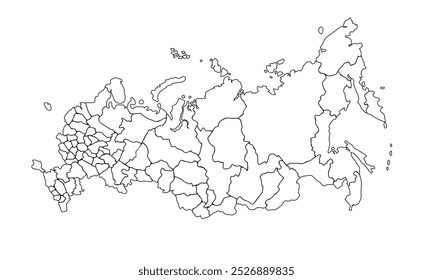 Esquema del Vector del mapa de Rusia para el App del Web ui.