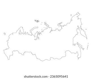 Russia map in white color. Map of Russia.