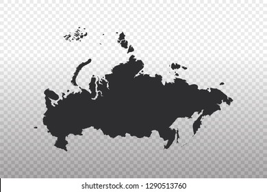 Russia Map - World Map International vector template isolated on transparent background - Vector illustration eps 10