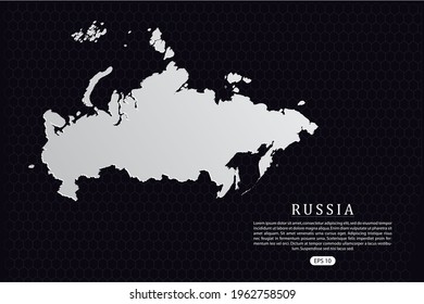 Russland-Karte - Weltkarte, internationale Vektorvorlage mit weißer Farbe einzeln auf sechseckigem Hintergrund - Vektorgrafik10
