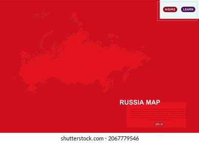 Russland Karte - Weltkarte Internationale Vektorvorlage mit roter Farbe und Skizze einzeln auf rotem Hintergrund für Bildung, Design, Website, Banner - Vektorgrafik eps10