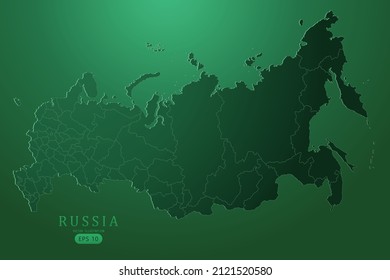 Russia Map - World Map International vector template with High detailed and Green gradient color isolated on green background for design, infographic - Vector illustration eps 10