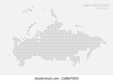 Mapa de Rusia - Mapa mundial Modelo vectorial internacional con píxel gris, rejilla, grunge, estilo de medio tono aislado en fondo blanco para educación, infografía, diseño - Ilustración vectorial eps 10