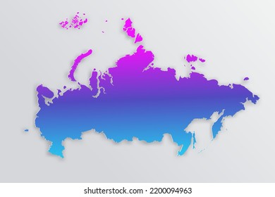 Russia Map    World map International vector template and 3D  paper style including shadow   Gradient blue  purple color grey background for design  infographic    Vector illustration eps 10
