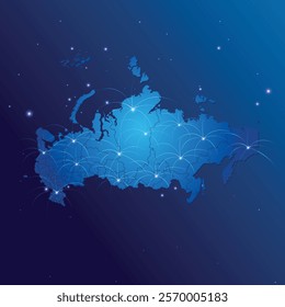 Russia map world internet network