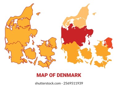 Russia Map Yellow regions orange political map vector