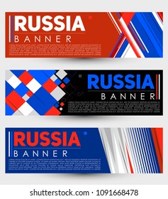 Russia modern banner template vector set design