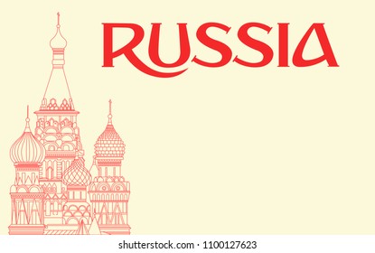 Russia, Moscow architecture line skyline illustration. Linear vector cityscape with famous landmarks, city sights, design icons. Landscape wtih editable strokes