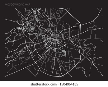 RUSSIA MOSCOW ROAD MAP VECTOR