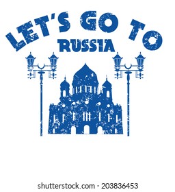russia and moscow vector art