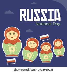Russia National Day Greeting Design