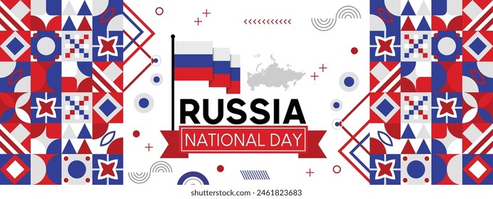 Plantilla de diseño de Vector del Día Nacional de Rusia