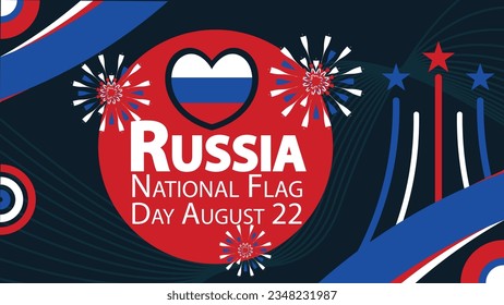 Russia National Flag Day vector banner design. Happy Russia National Flag Day modern minimal graphic poster illustration.