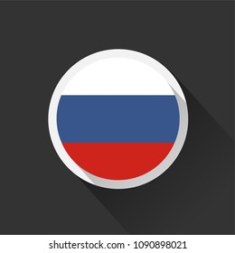 Russia national flag on dark background. Vector illustration.