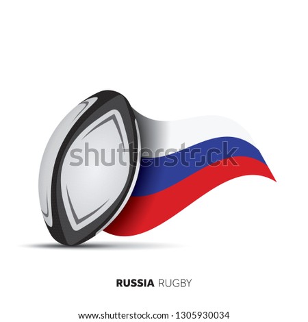 Russia national flag rugby ball.