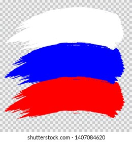 RUSSIA national flag slpash brush vector on transparent background