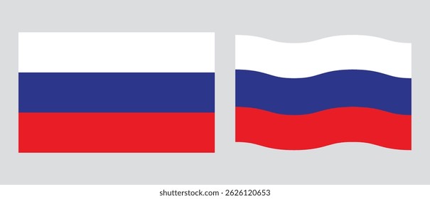 Russia National flag, vector illustration with standard size and proportion. National flag emblem with accurate size and colors. Russia official national flag.